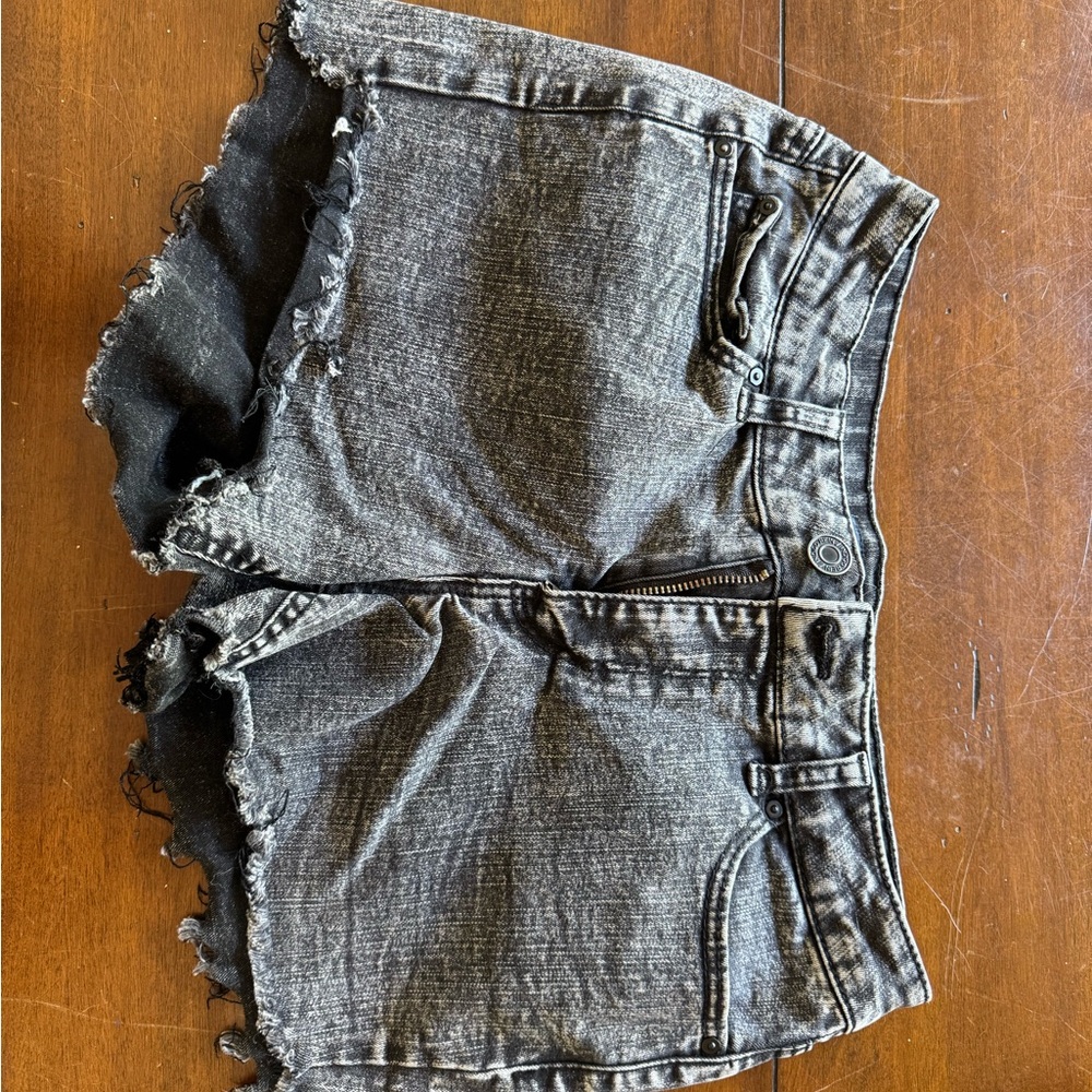 Indigo Rein Gray Jean Shorts High-Waisted Frayed